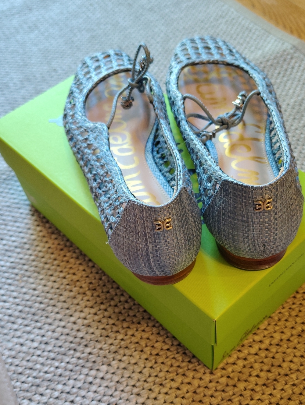 Sam Edelman Marcie Woven Mary Jane Flats - Light Blue - Picture 5 of 6